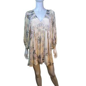 Beyond the Radar Mini Light Yellow Floral Dress Size Small Boho Western NWT